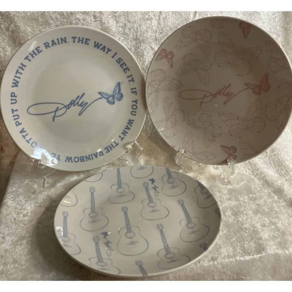 Dolly Parton Appetizer Bread Plates Finger Foods Kitchen Parties 6" Guitar